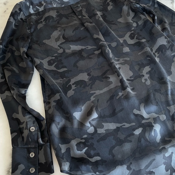 Equipment Camouflage Print Silk Blouse - Picture 13 of 14